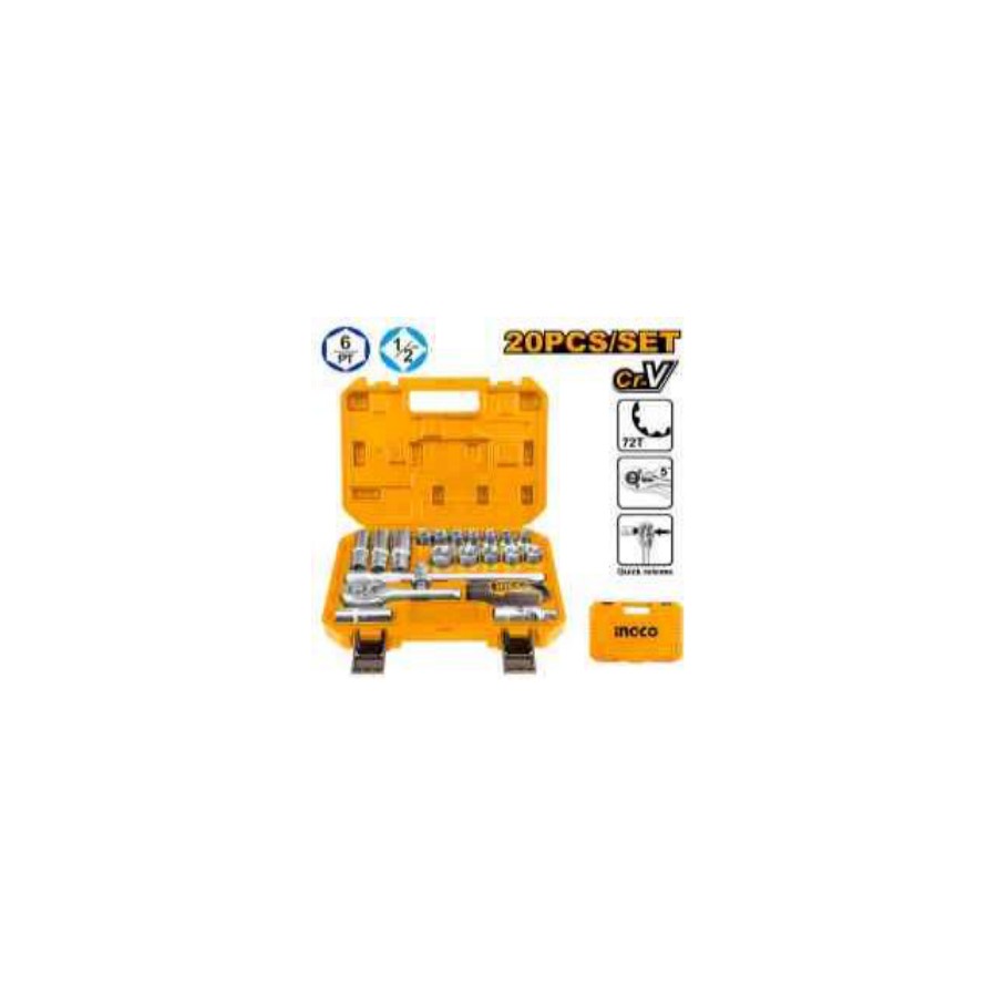 INGCO 20 Pcs 1/2" socket set