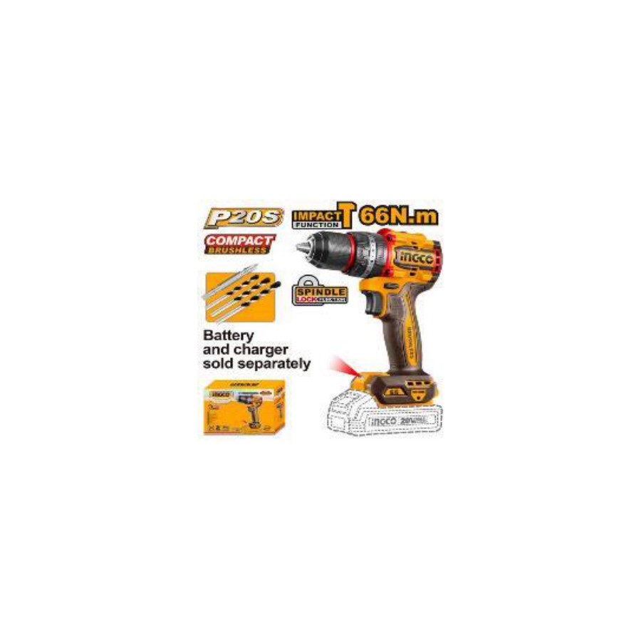 INGCO Compact Brushless Cordless Impact Drill