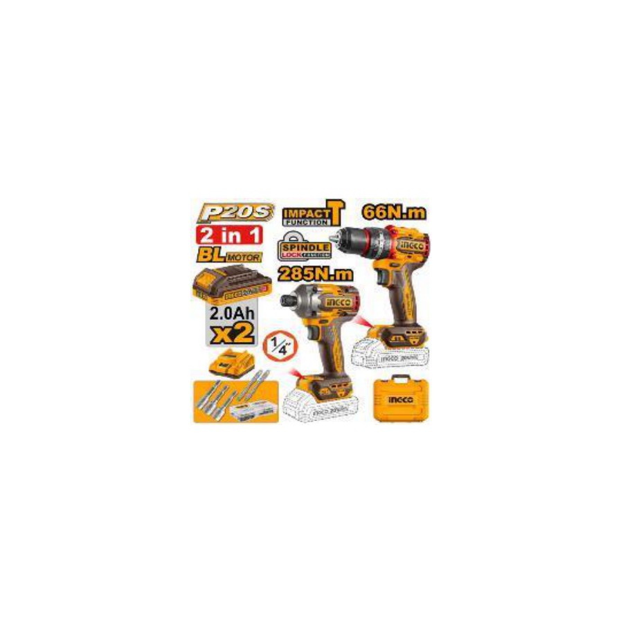 INGCO Cordless 2 pcs combo kit