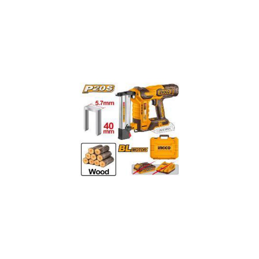 INGCO Cordless Crown Stapler Nailer