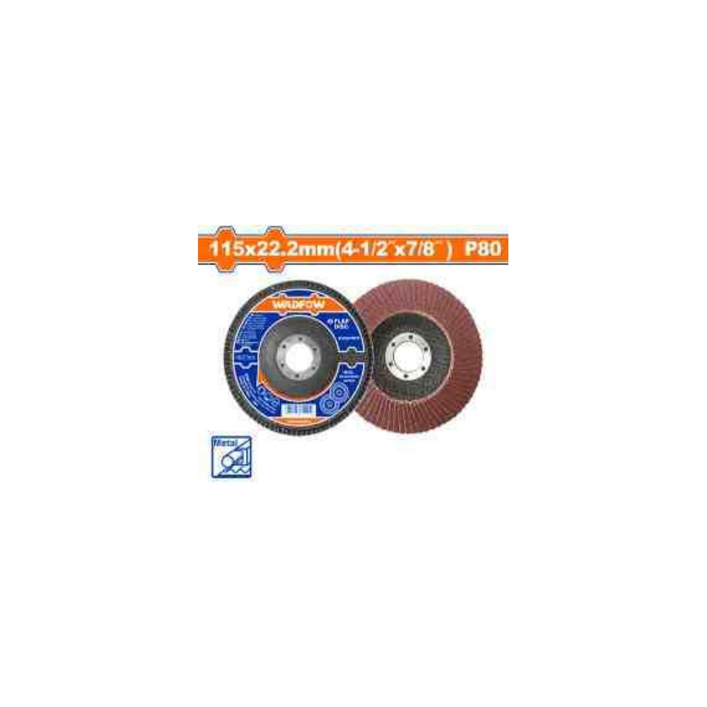 WADFOW Flap Disc 115x22.2mm (4-1/2"x7/8") P80 - Metal