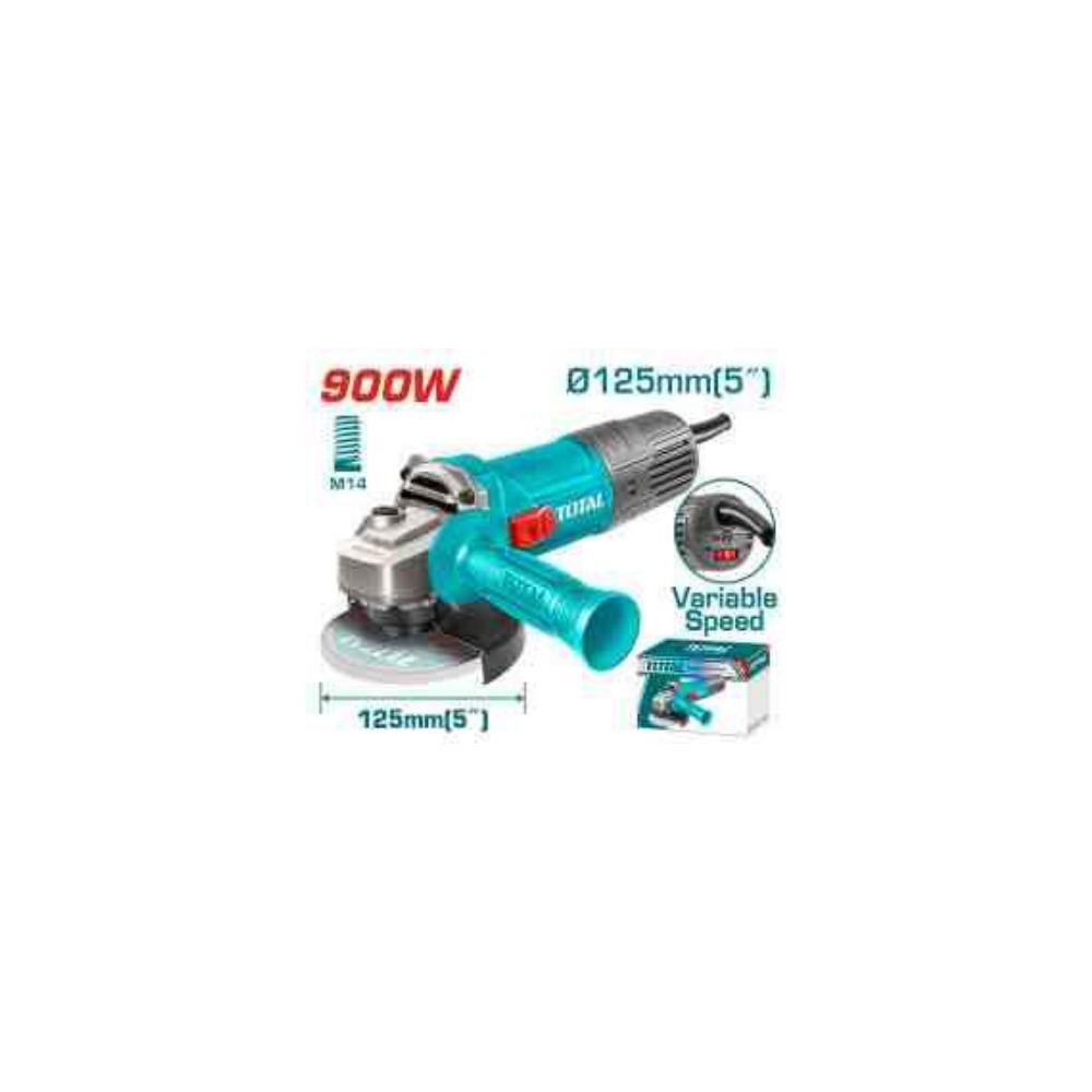TOTAL Angle Grinder 900W 125mm (5") Variable Speed