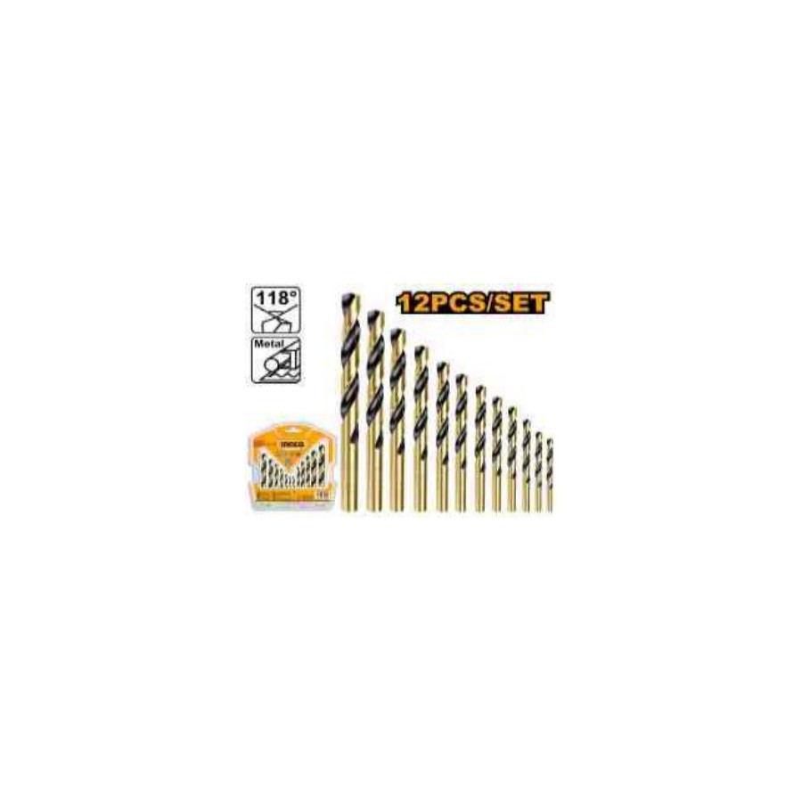INGCO 12 Pcs HSS twist drill bits set