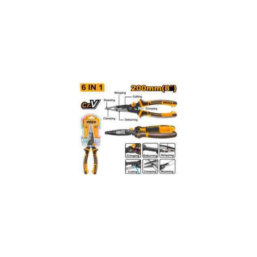INGCO 6-in-1 Multi-function long nose pliers