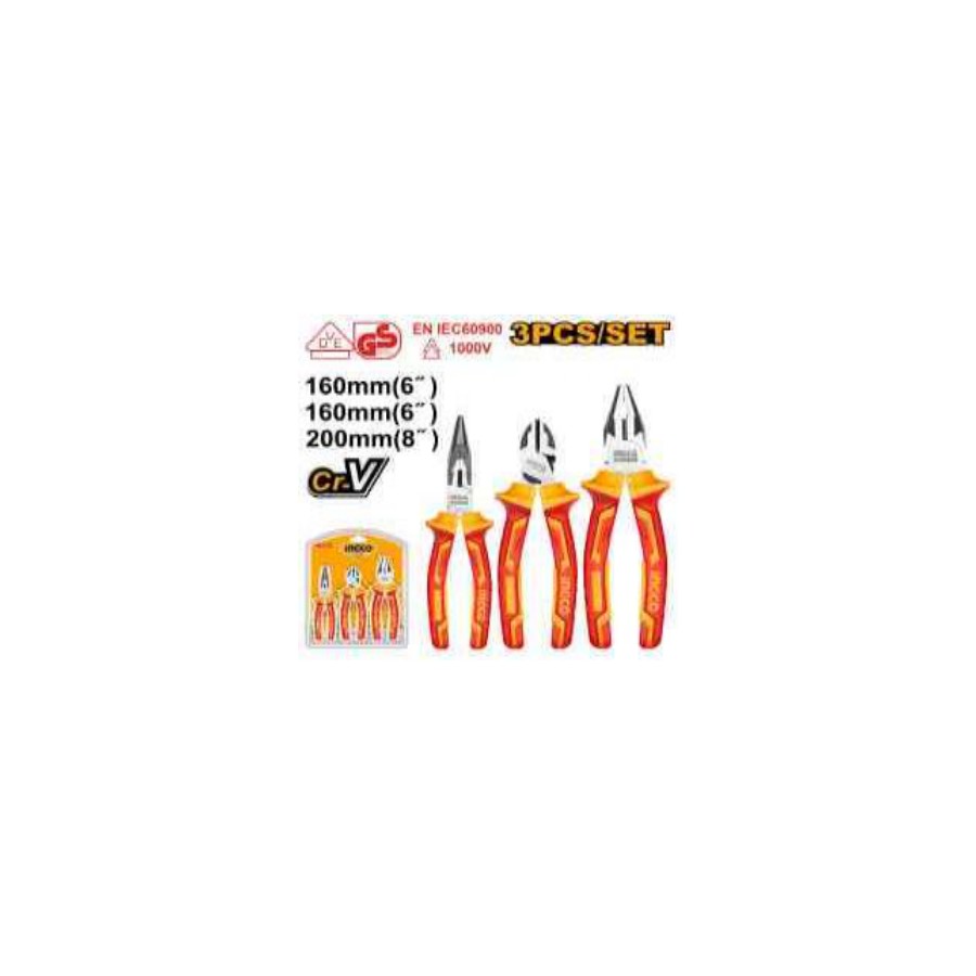 INGCO 3 Pcs insulated pliers set