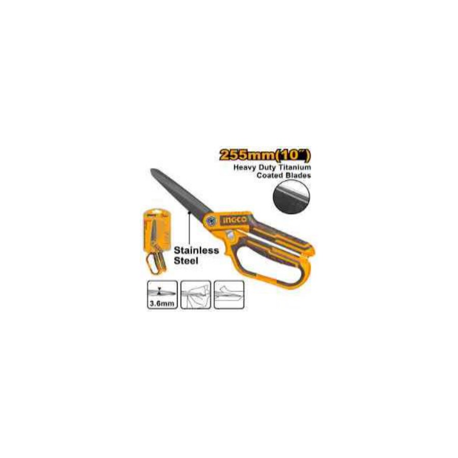 INGCO Rubber grip long-blade heavy duty scissors
