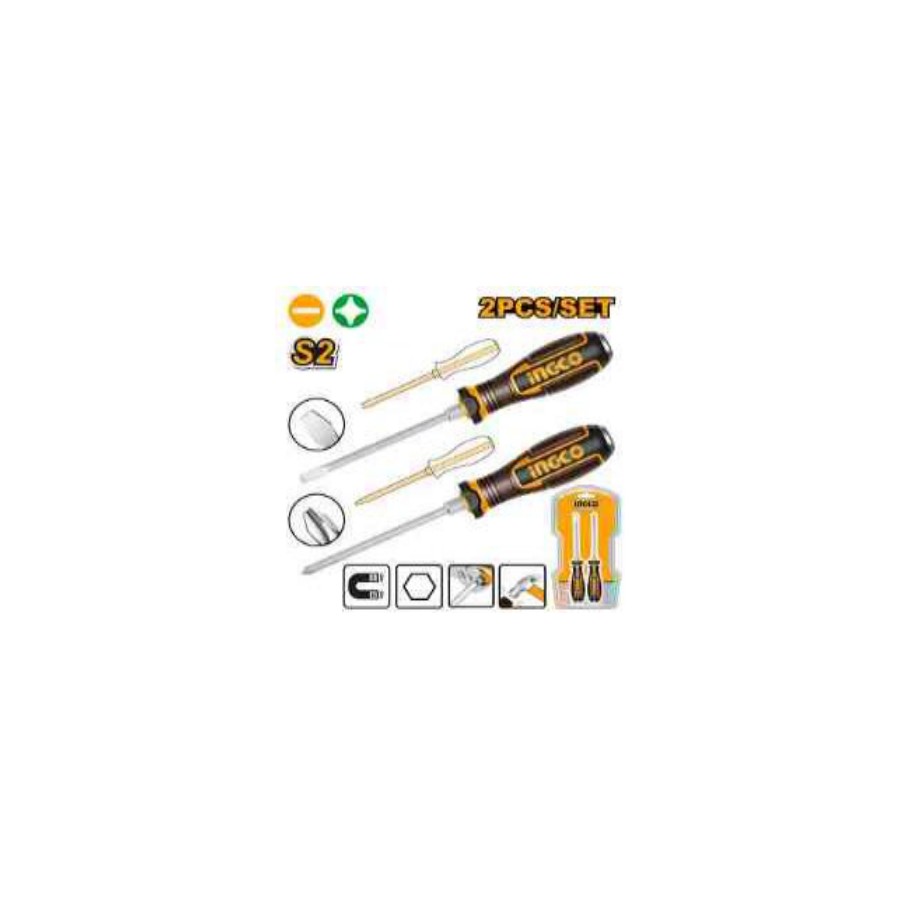 INGCO 2 Pcs go-through screwdriver set