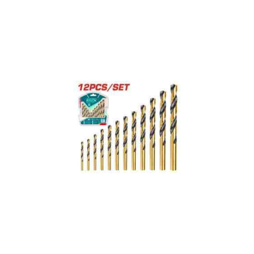 TOTAL 12 Pcs HSS Drill Bit Set