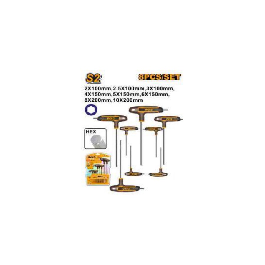 INGCO 8 Pcs T-handle hex wrench set