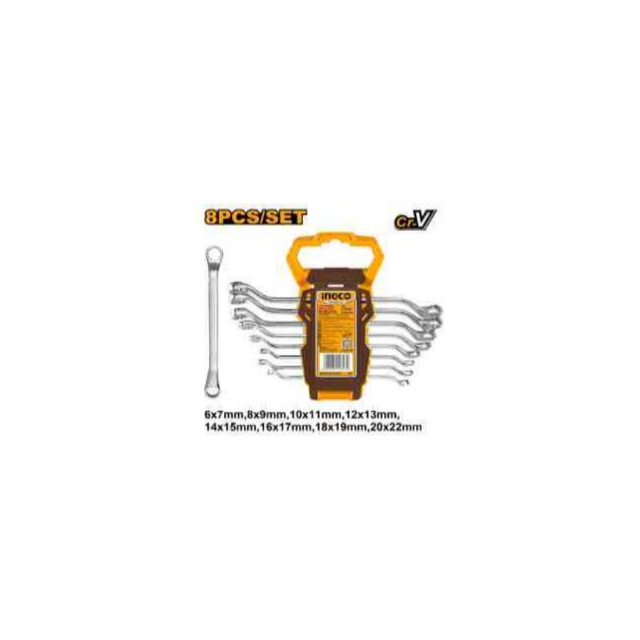 INGCO 8 Pcs Offset ring spanner set