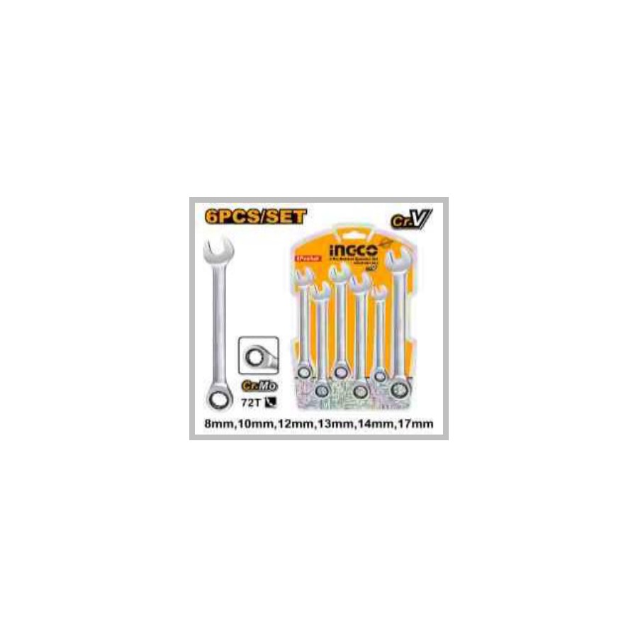 INGCO 6 Pcs ratchet spanner set