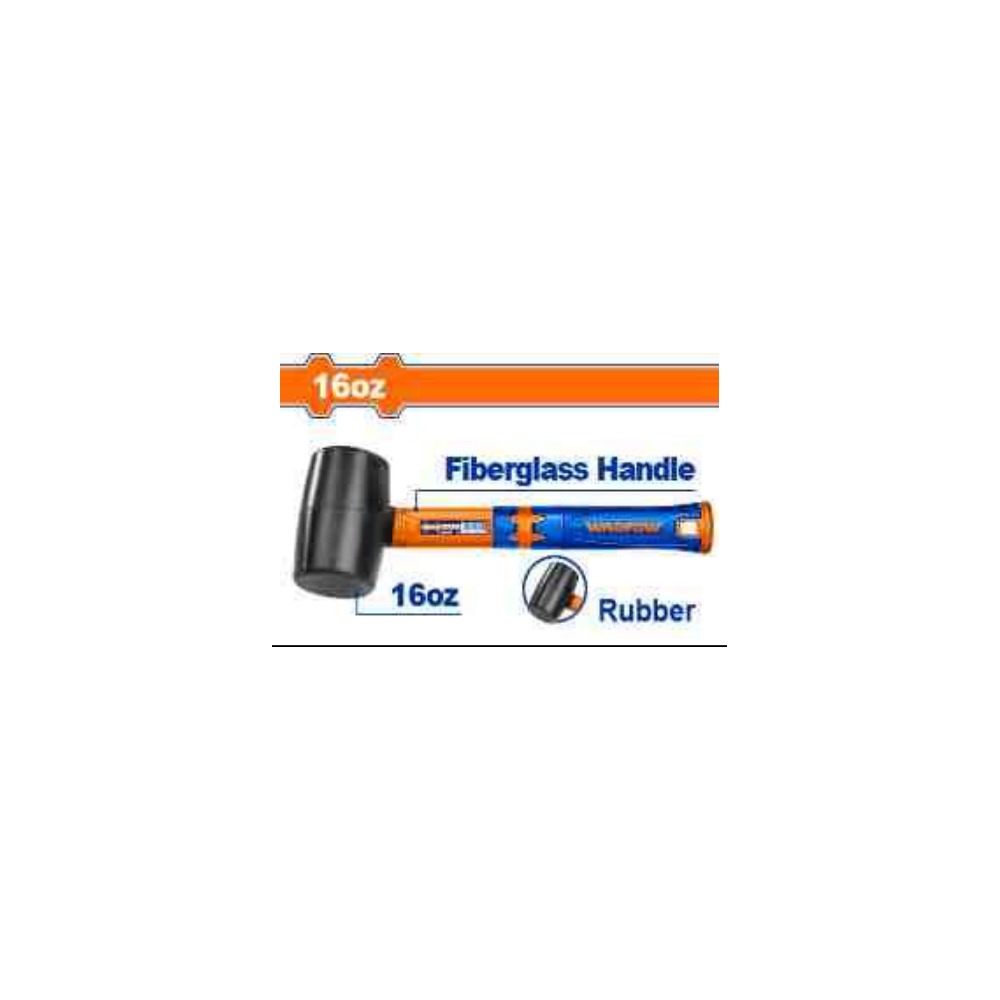 WADFOW Rubber Hammer 16oz Fiberglass Handle