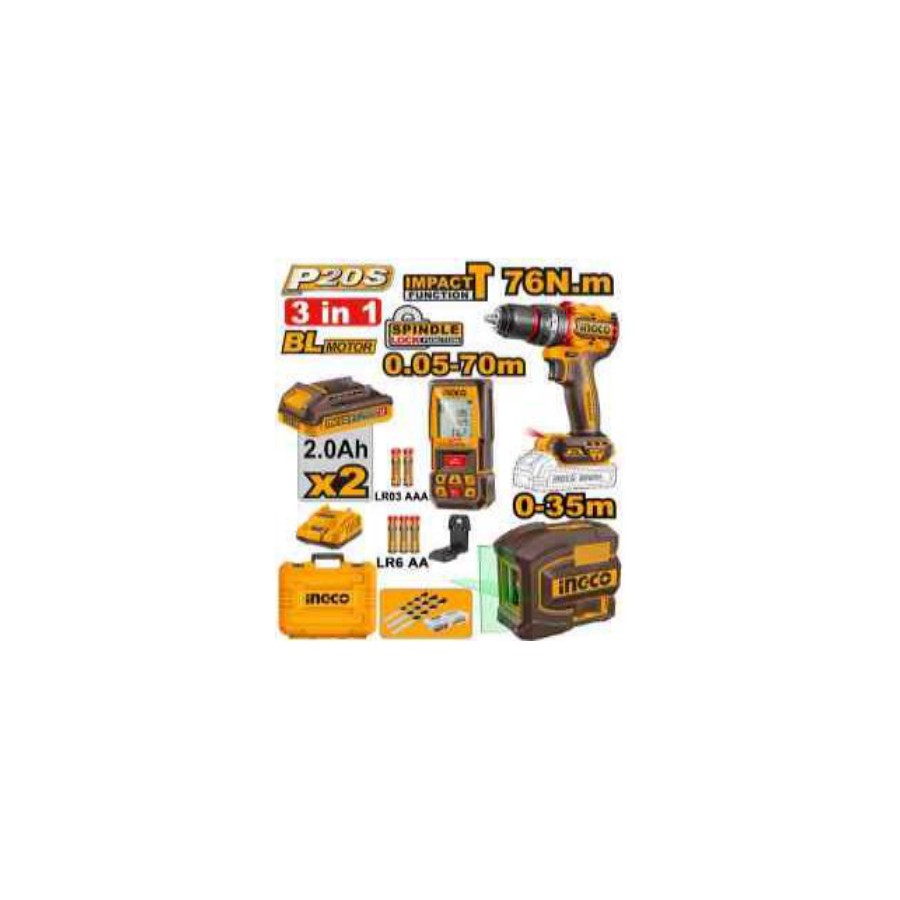 INGCO Cordless 3 pcs combo kit