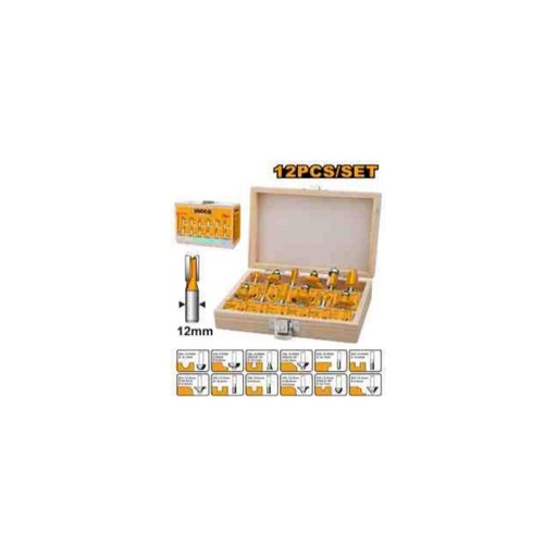 [AKRT1221] INGCO 12 Pcs router bits set