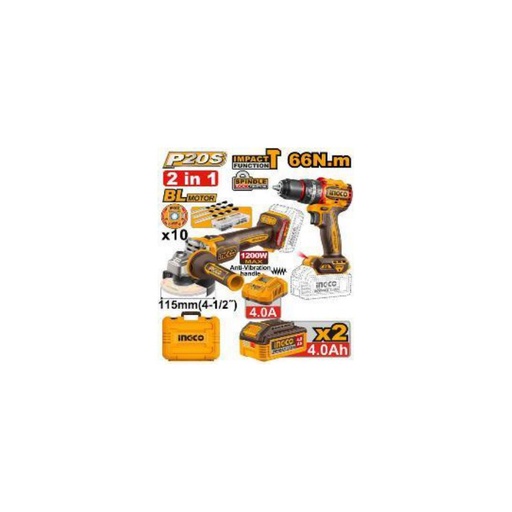 [CKLI20256] INGCO 2 Pcs Cordless combo kit