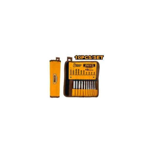 [AKD2101] INGCO 10 Pcs hammer drill bits and chisels set