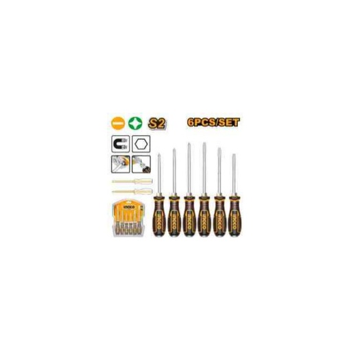 [HGTST0608] INGCO 6 Pcs go-through screwdriver set