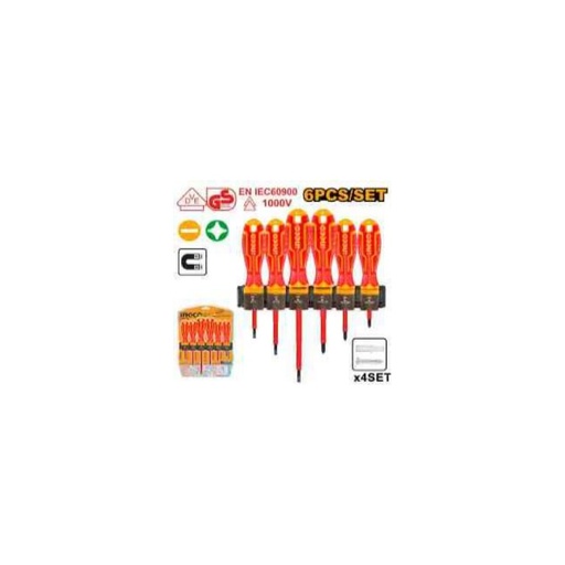 [HKISD0608] INGCO 6 Pcs insulated screwdriver set