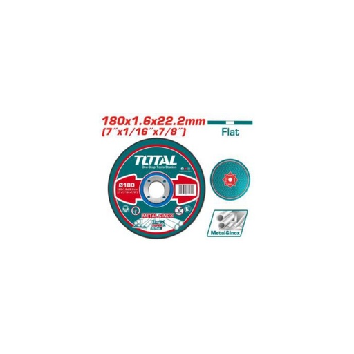 [TAC2161801] TOTAL Abrasive Metal Cutting Disc 180x1.6x22.2mm (7") Flat - Metal & Inox