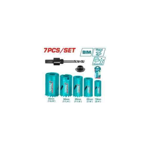 [TACSH1071] TOTAL Bi-Metal Hole Saw Set 7PCS/SET 19mm - 35mm