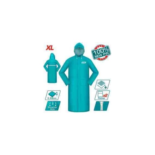 [THTRC031.XL] TOTAL Rain Coat 0.33mm PVC Hooded - Size XL