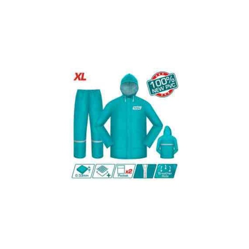 [THTRS031.XL] TOTAL Rain Suit XL - Hooded PVC Jacket & Trousers