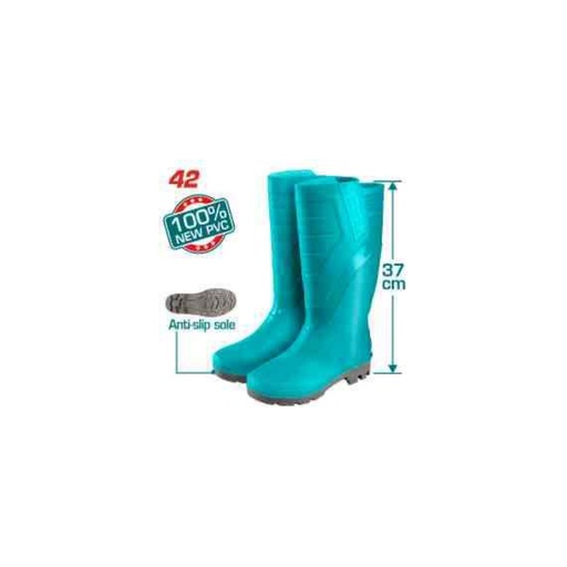 [TSP302L.42] TOTAL Rain Boots Size 42 PVC with Anti-Slip Sole (37cm)